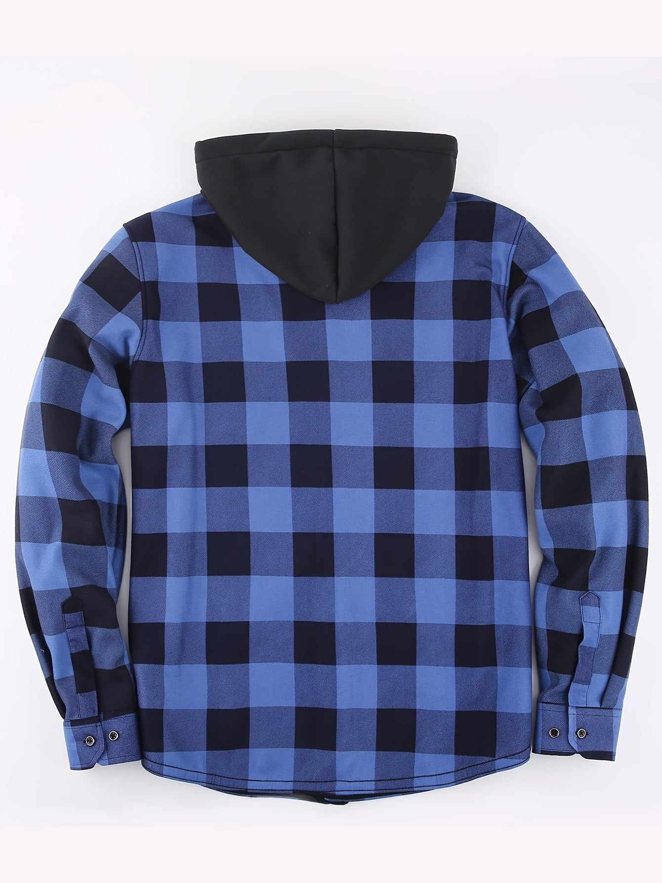 Mens Hooded Plaid Shirt Jacket Winter Thickened Coat