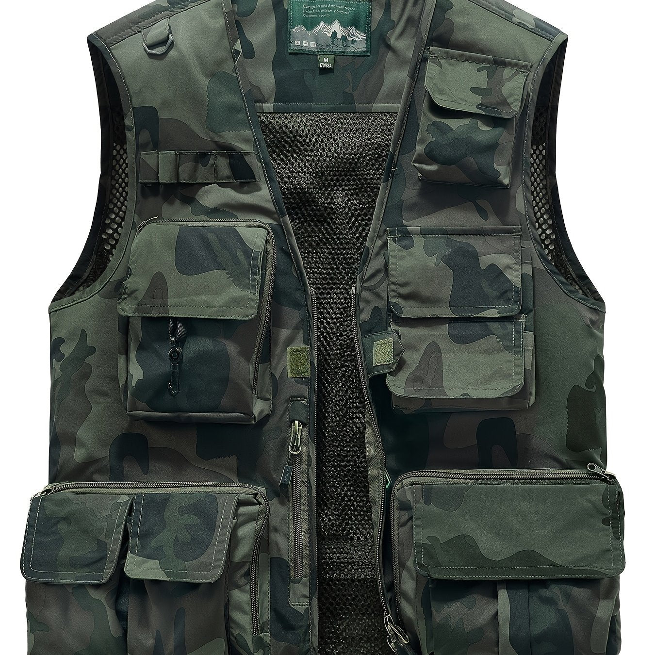 Camouflage Fishing Vest With Detachable Back Mesh For Men