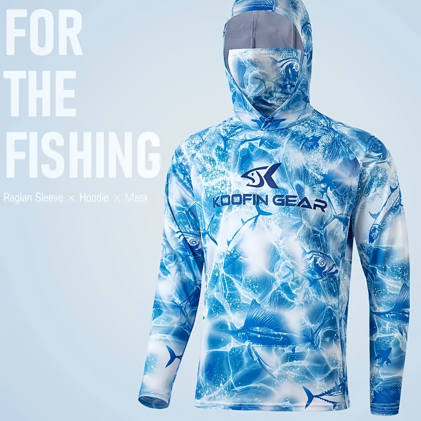 Mens Long Sleeve Hooded Shirt With Face Mask Polyester