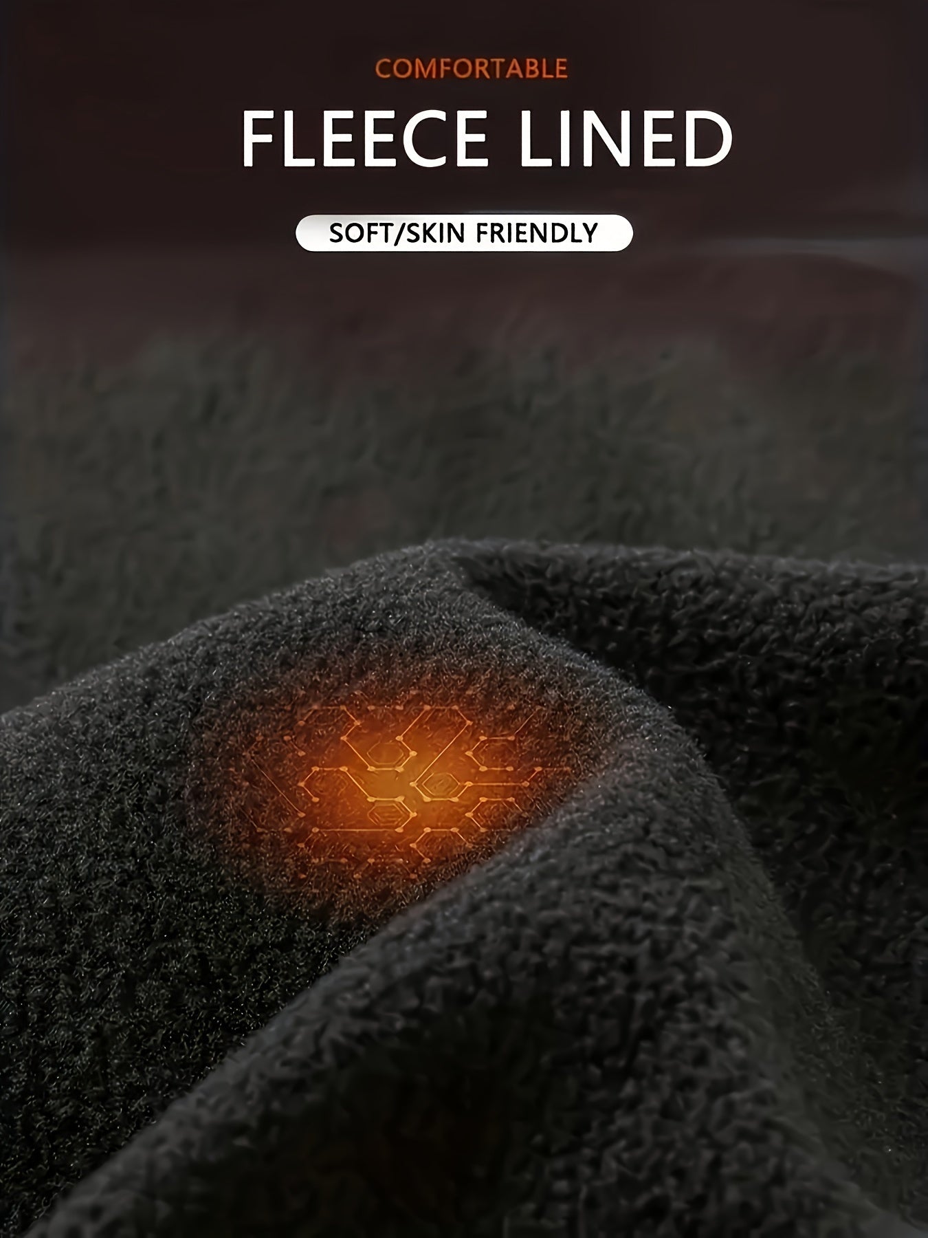 Men's HeatLock Base Layer Set 2pc Fleece Lined Black Skiing