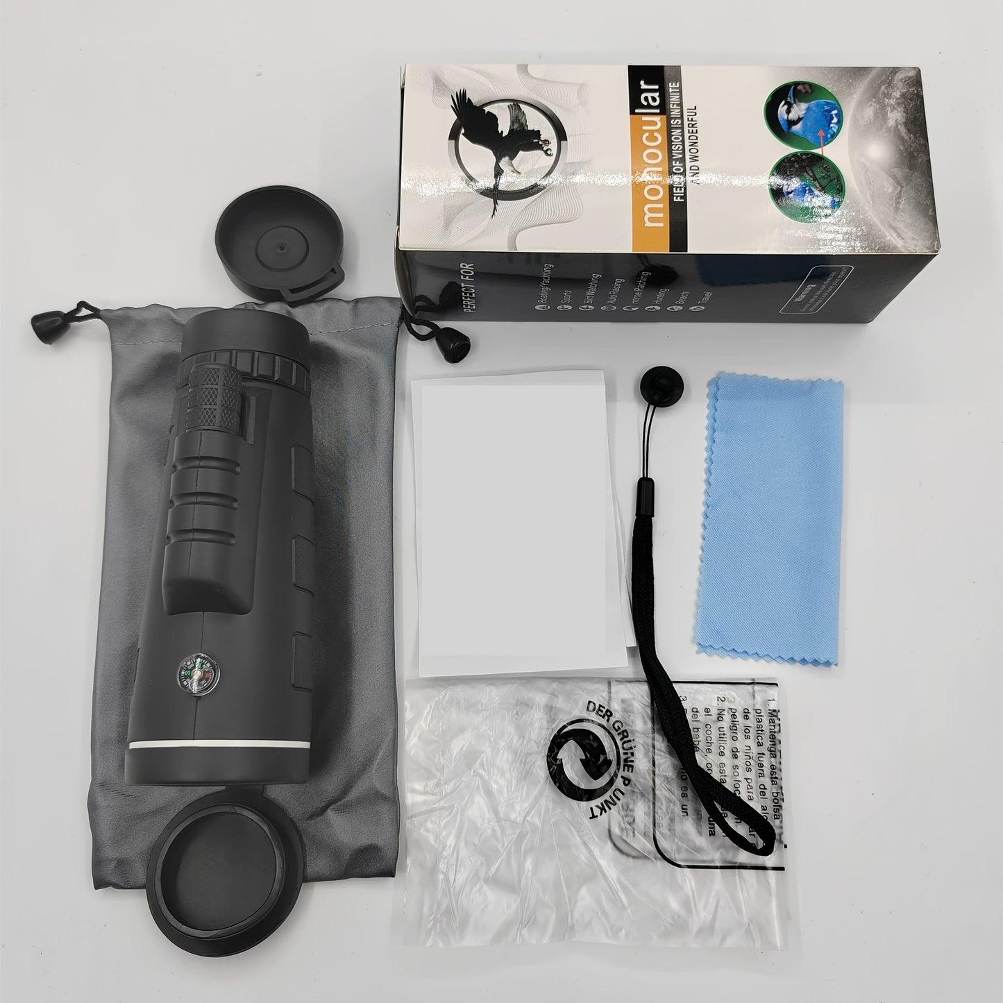 10x42 Monocular Telescope For Bird Watching Outdoors