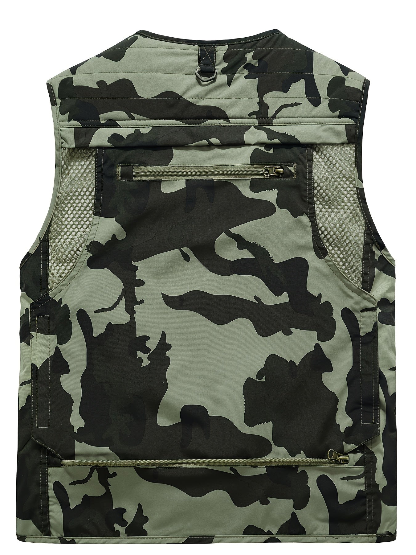 Camouflage Fishing Vest With Detachable Back Mesh For Men