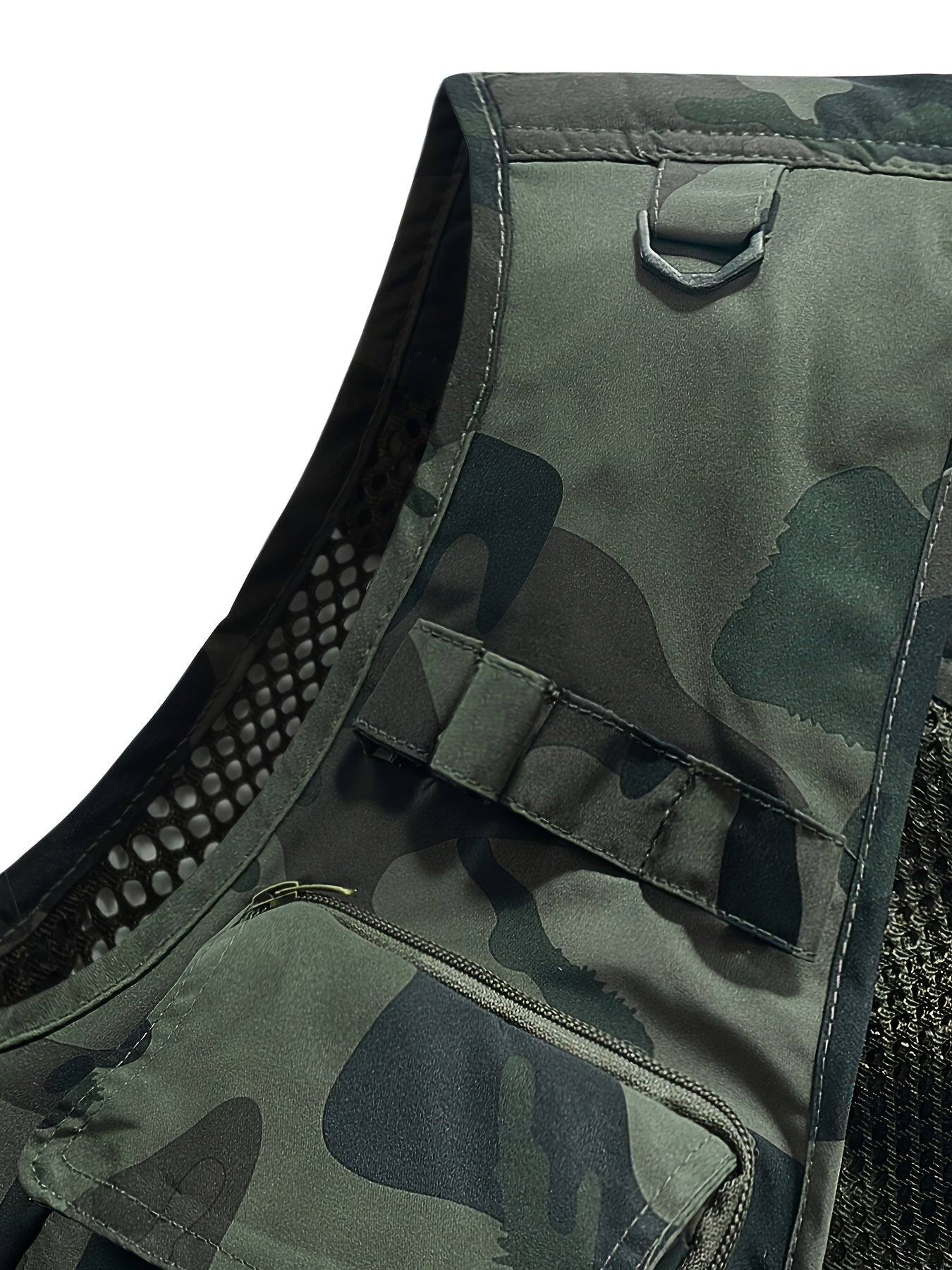 Camouflage Fishing Vest With Detachable Back Mesh For Men