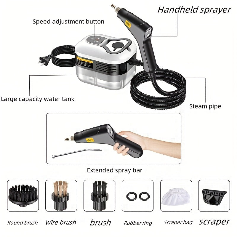 High Pressure Steam Cleaner Handheld Portable For Carpet Upholstery Sofas Kitchen Fumes Small Appliances Cleaning