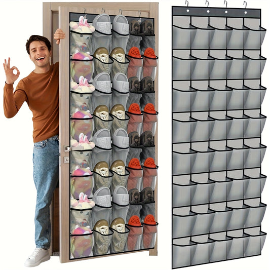 40 Pocket Over The Door Shoe Organizer Mesh Hanging Rack