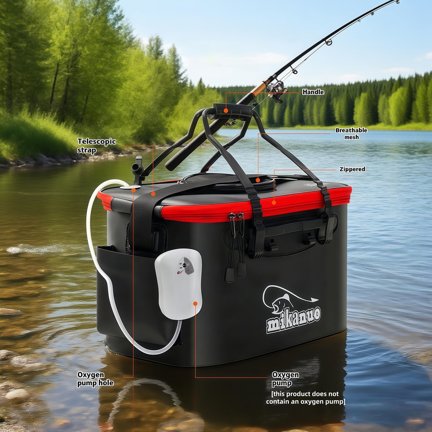 Foldable EVA Fishing Bucket Portable Live Fish Storage