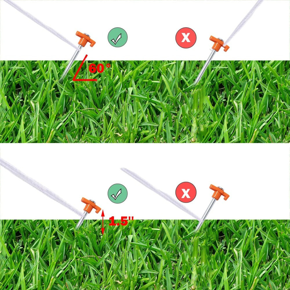 Heavy Duty Tent Stakes 20 Pcs Rust Resistant Ground Pegs