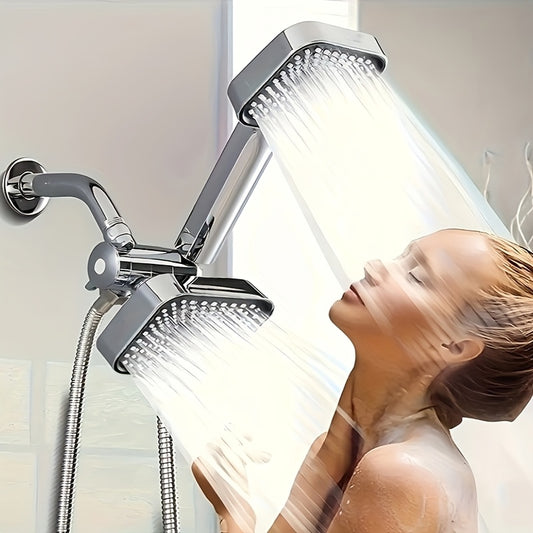 2-In-1 High-Pressure Rain Shower System With Handheld And Hose ABS Wall Mount