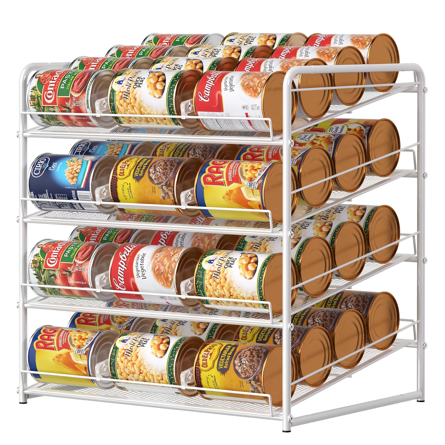 Large Capacity Metal Wire Can Holder With Adjustable Dividers For Pantry And Kitchen Cabinets Holds 84 Cans