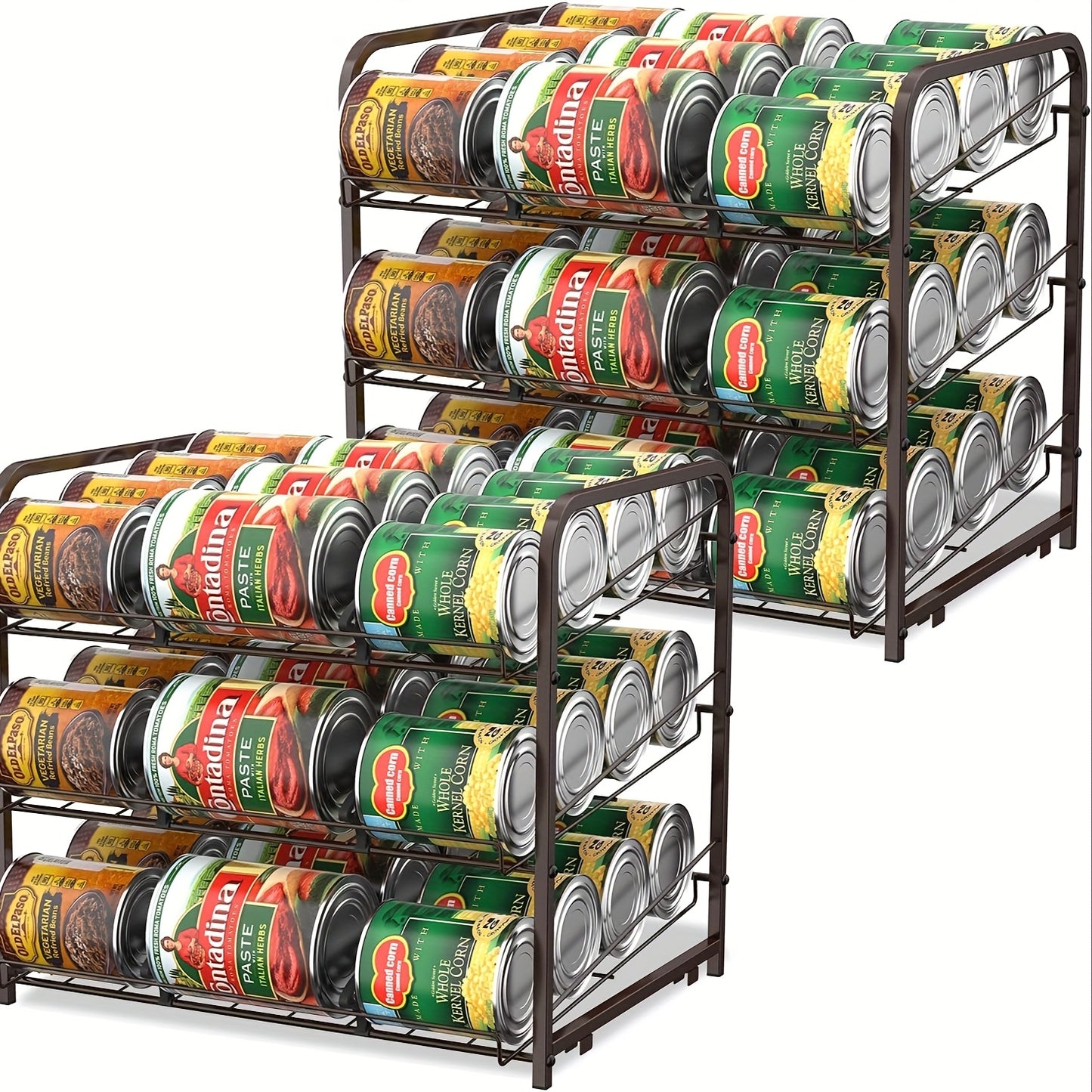 Large Capacity Metal Wire Can Holder With Adjustable Dividers For Pantry And Kitchen Cabinets Holds 84 Cans
