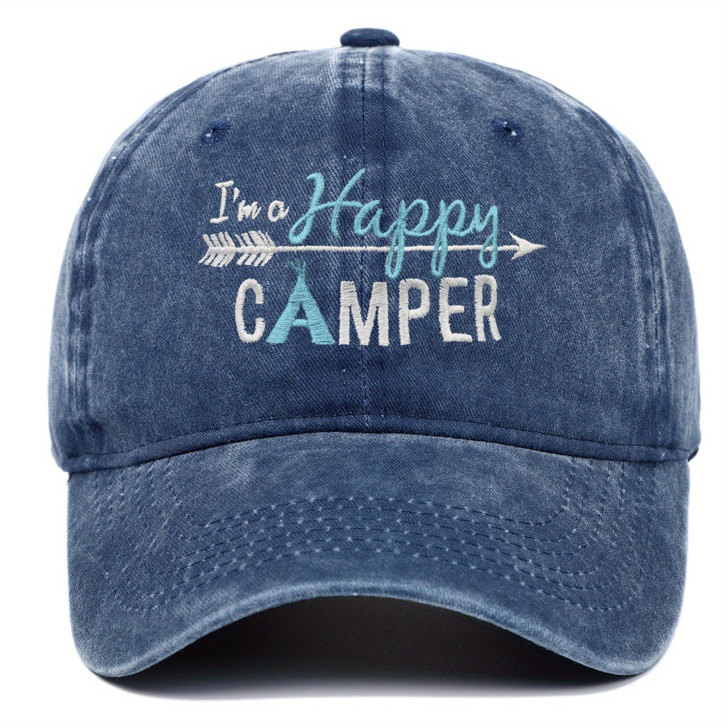Im Happy Camper Embroidered Adjustable Baseball Cap