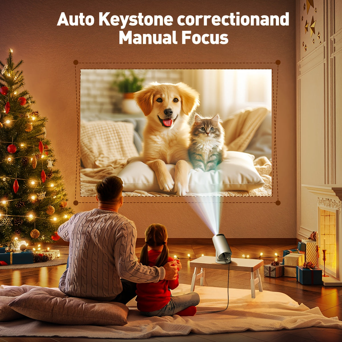 Portable 1080P Smart Projector With Built In Speaker Netflix