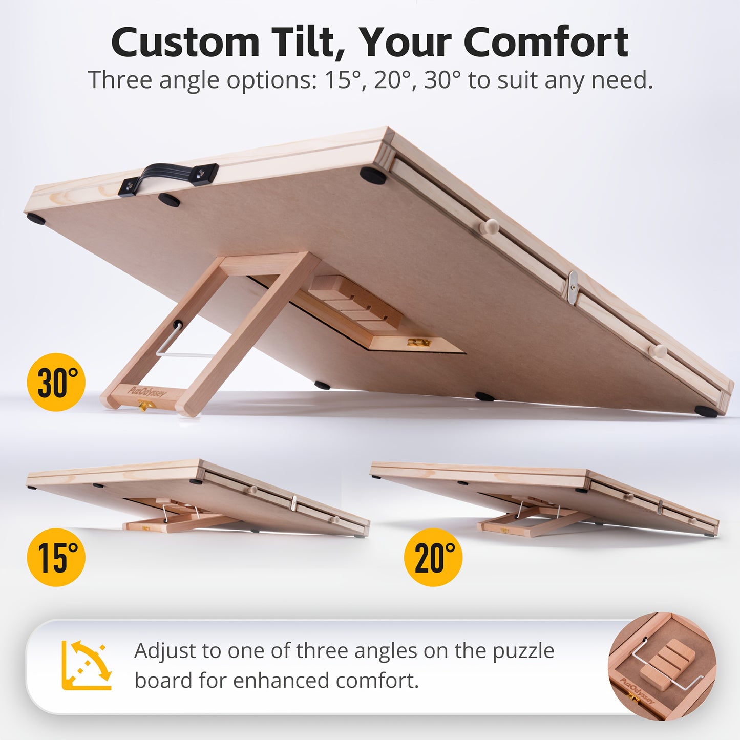 Rotating Tilting Two In One Puzzle Table With Four Drawers White Mat Lazy Susan Adjustable Wooden Jigsaw Table Stand