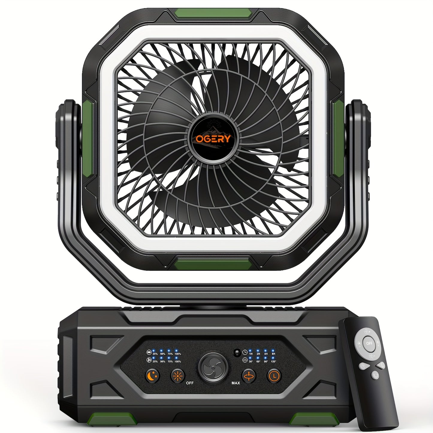 20000mAh Rechargeable Oscillating Fan with Remote Lantern