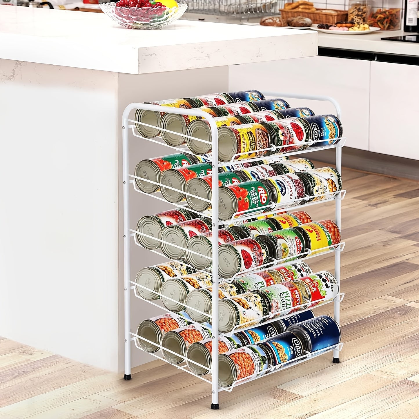 Large Capacity Metal Wire Can Holder With Adjustable Dividers For Pantry And Kitchen Cabinets Holds 84 Cans