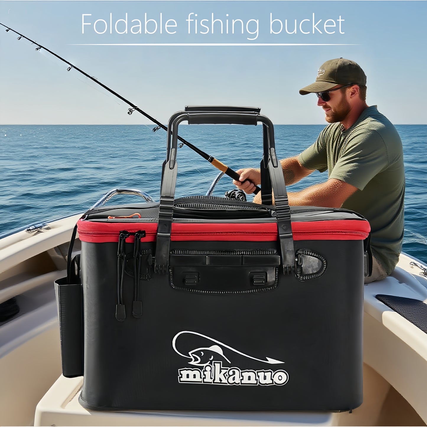 Foldable EVA Fishing Bucket Portable Live Fish Storage