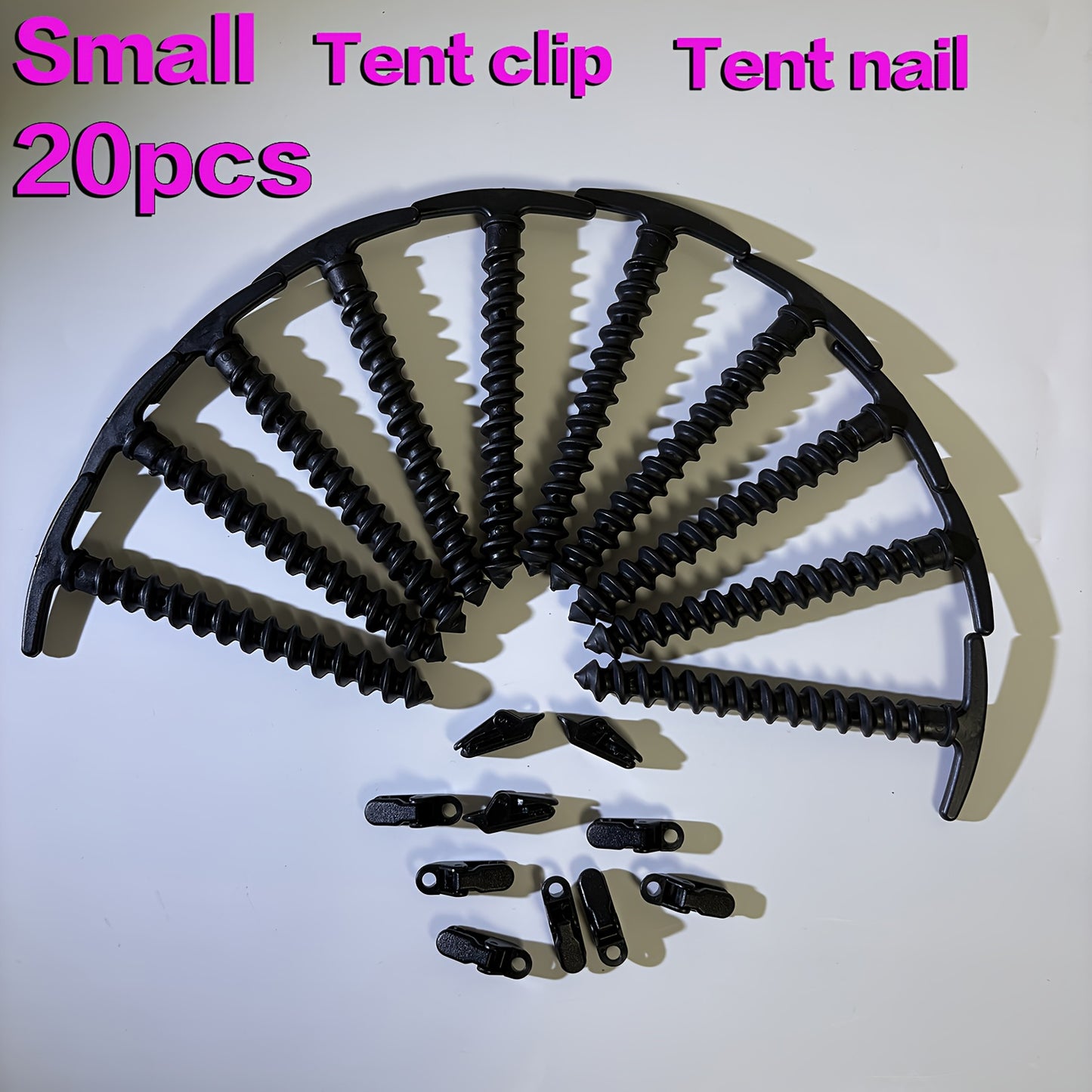 Windproof Rainproof Tent Clips and Spiral Ground Studs