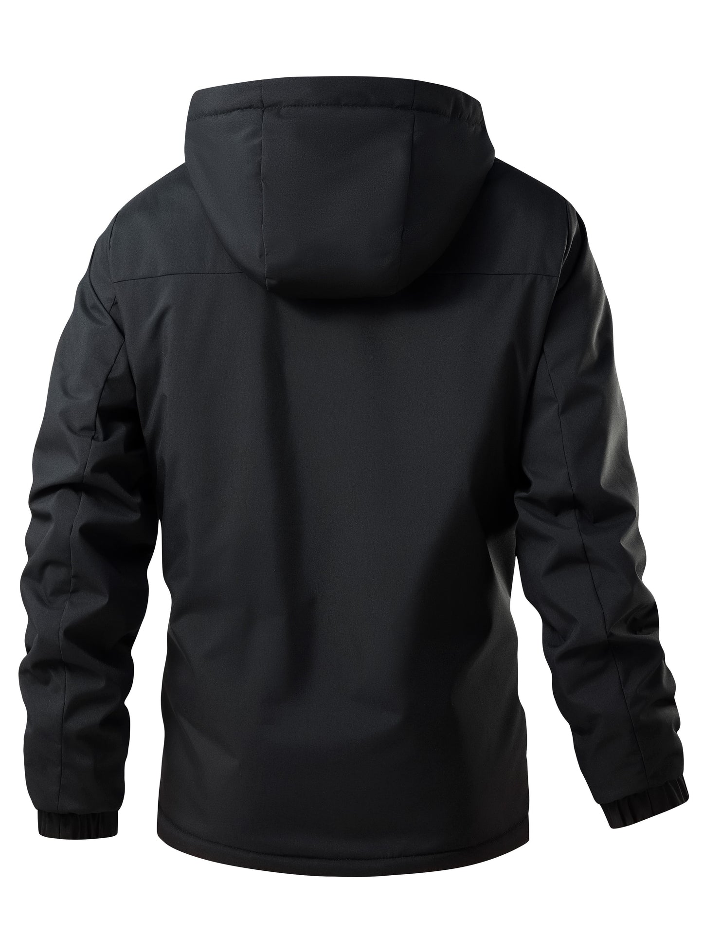 Mens Hooded Fleece Lined Winter Jacket Windproof Outdoor