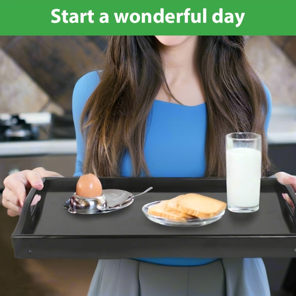 Bamboo Breakfast Tray With Folding Legs And Handles For Eating And Working Portable Bed Tray For Sofa And Bedside Table Christmas