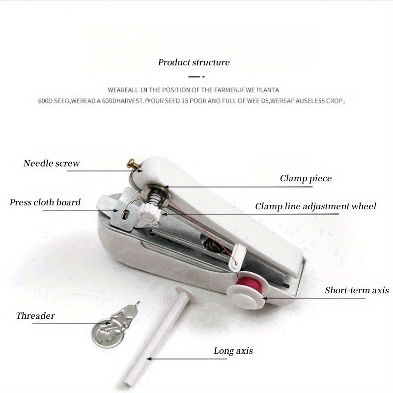 Portable Mini Sewing Machine Handheld Manual White 1 Piece