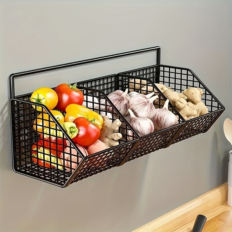 Durable Adjustable Kitchen Storage Basket For Spices Onions Garlic