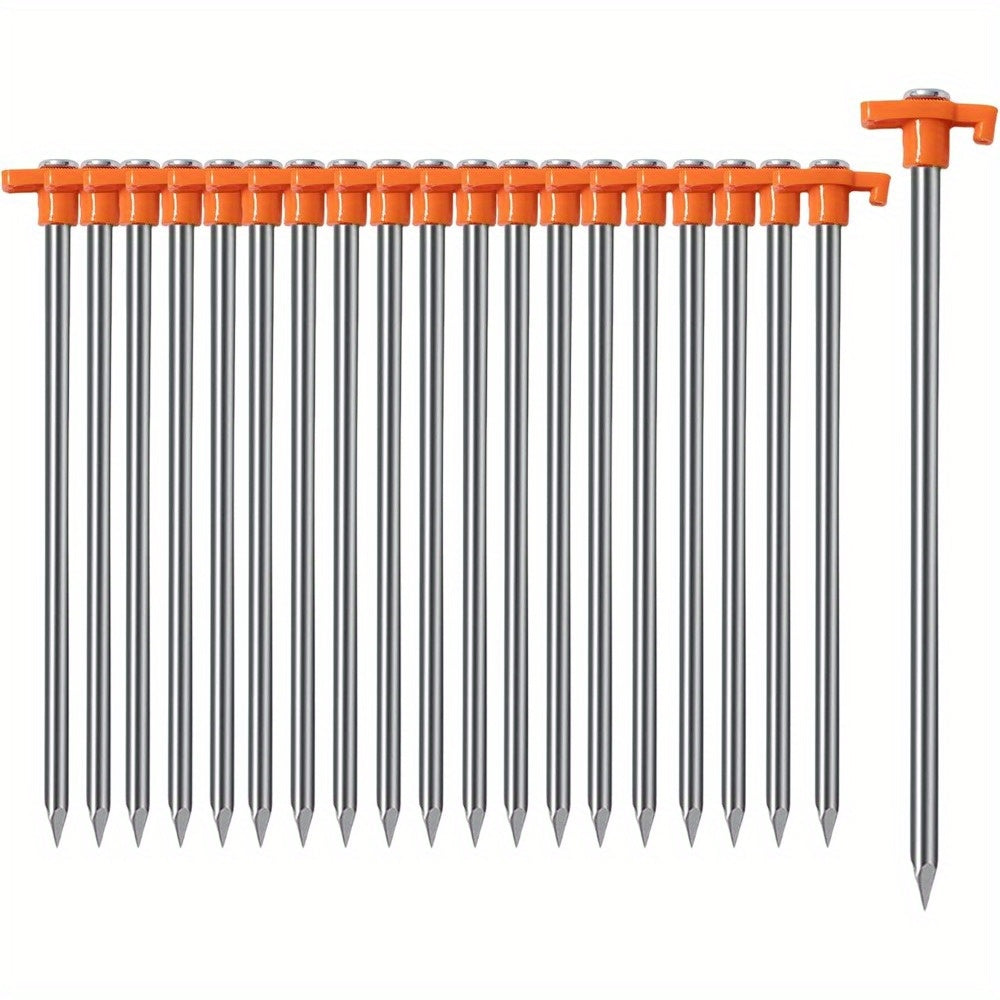 Heavy Duty Tent Stakes 20 Pcs Rust Resistant Ground Pegs