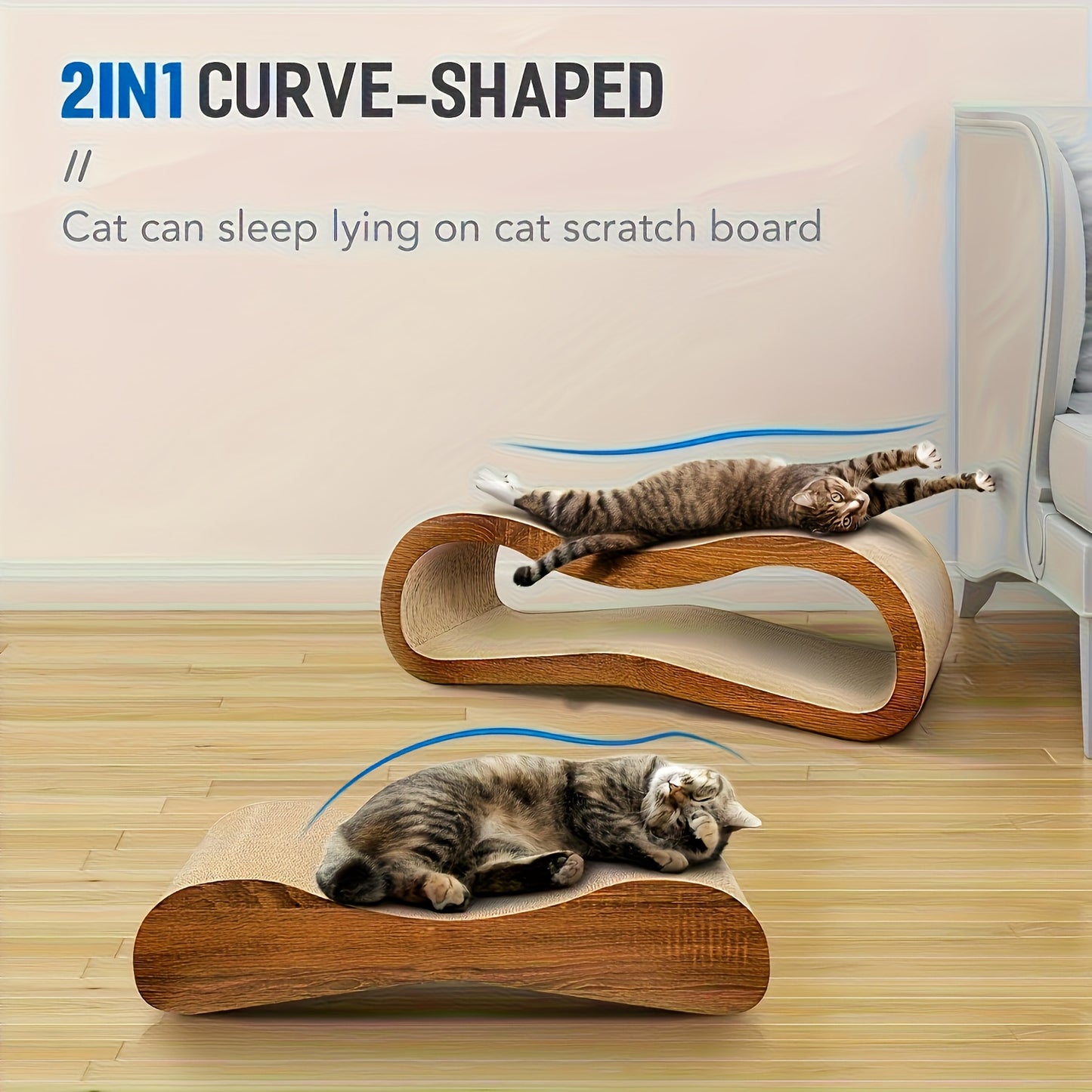 Two In One Cat Scratching Board And Resting Bed Double Sided