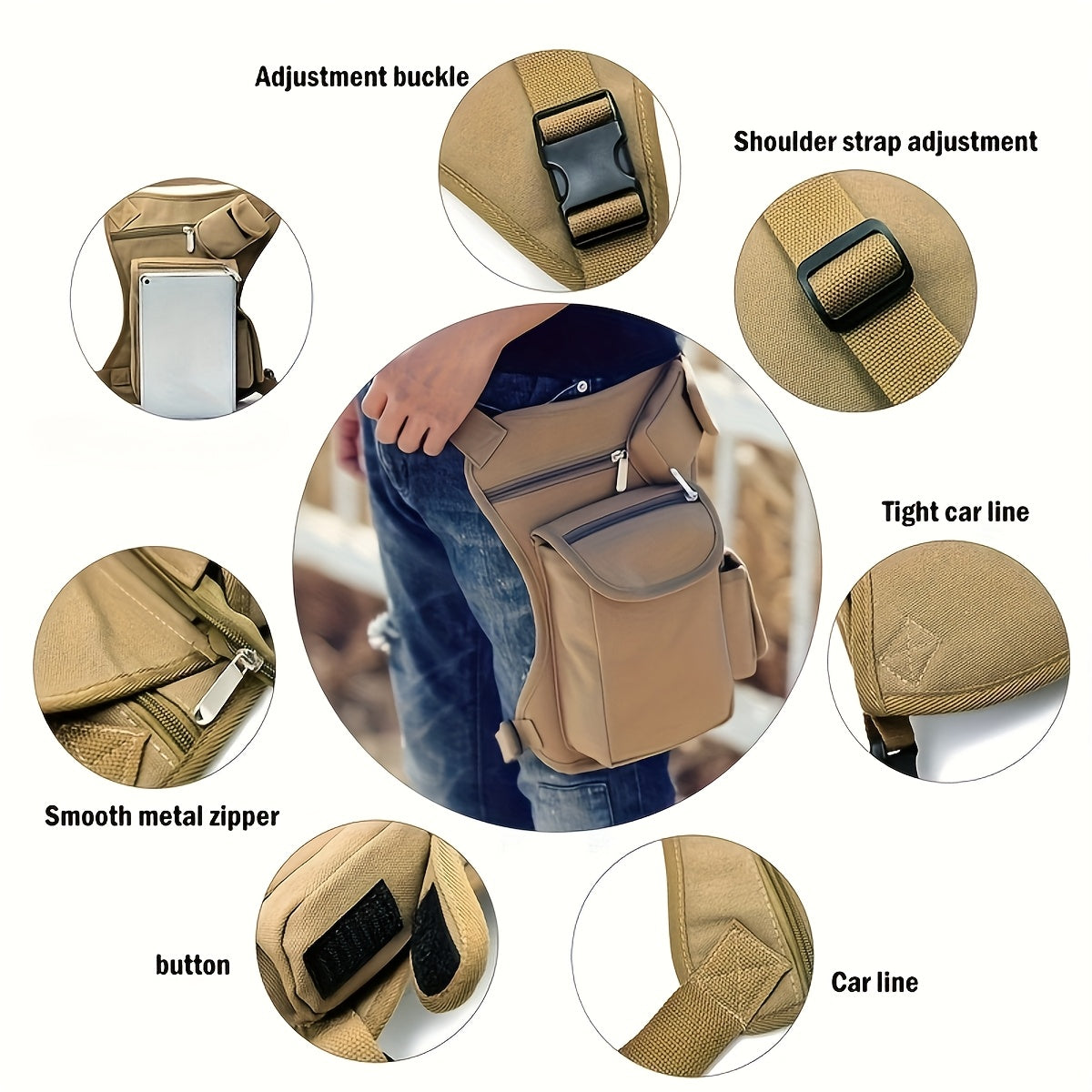 Tactical Oxford Cloth Leg And Waist Pack Hands Free Bag