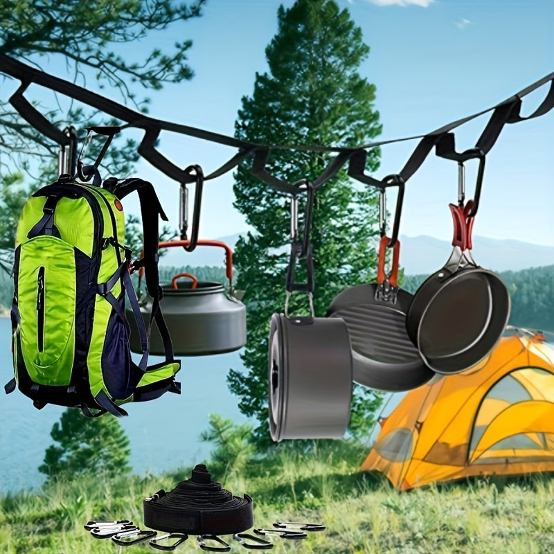 Canvas Storage Strap With 19 Buckles For Camping Gear