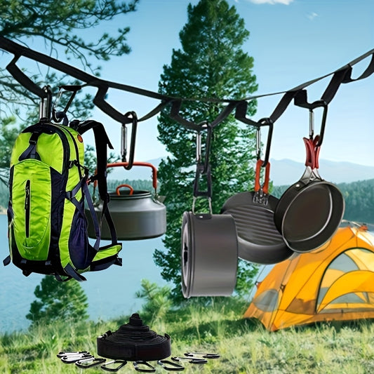 Canvas Storage Strap With 19 Buckles For Camping Gear