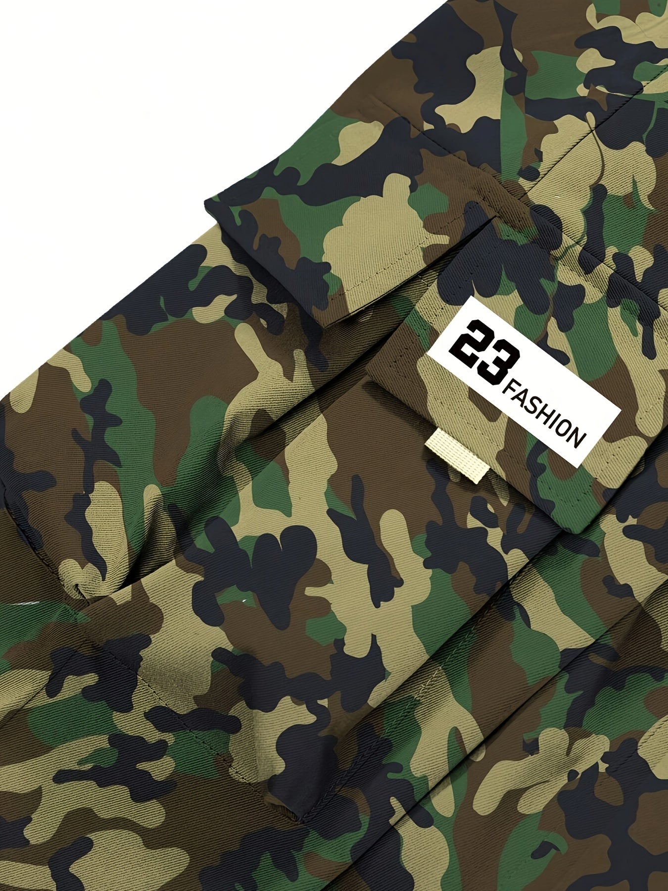 Men's Camouflage Cargo Pants Loose Fit All Season Polyester