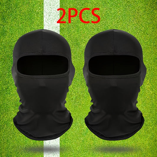 Balaclava Face Mask 2 Pcs Breathable 4 Way Stretch Black