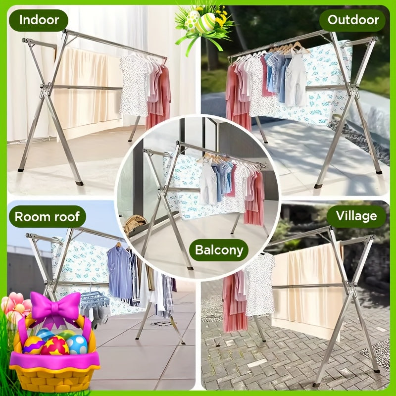 JOYBOS Adjustable Retractable Clothes Drying Rack 63 to 78.7 Inches Folding Indoor Outdoor Heavy Duty Stainless Steel