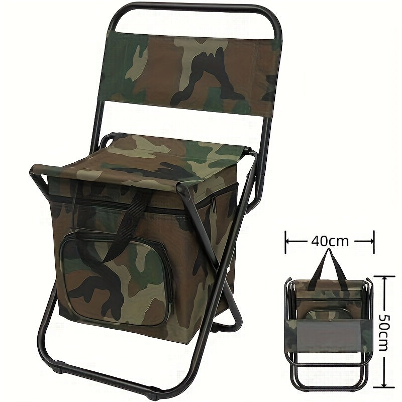 Heavy Duty Portable Folding Camping Chair With Backrest Extra Wide Seat With Backpack Over 500 Pounds Weight Capacity