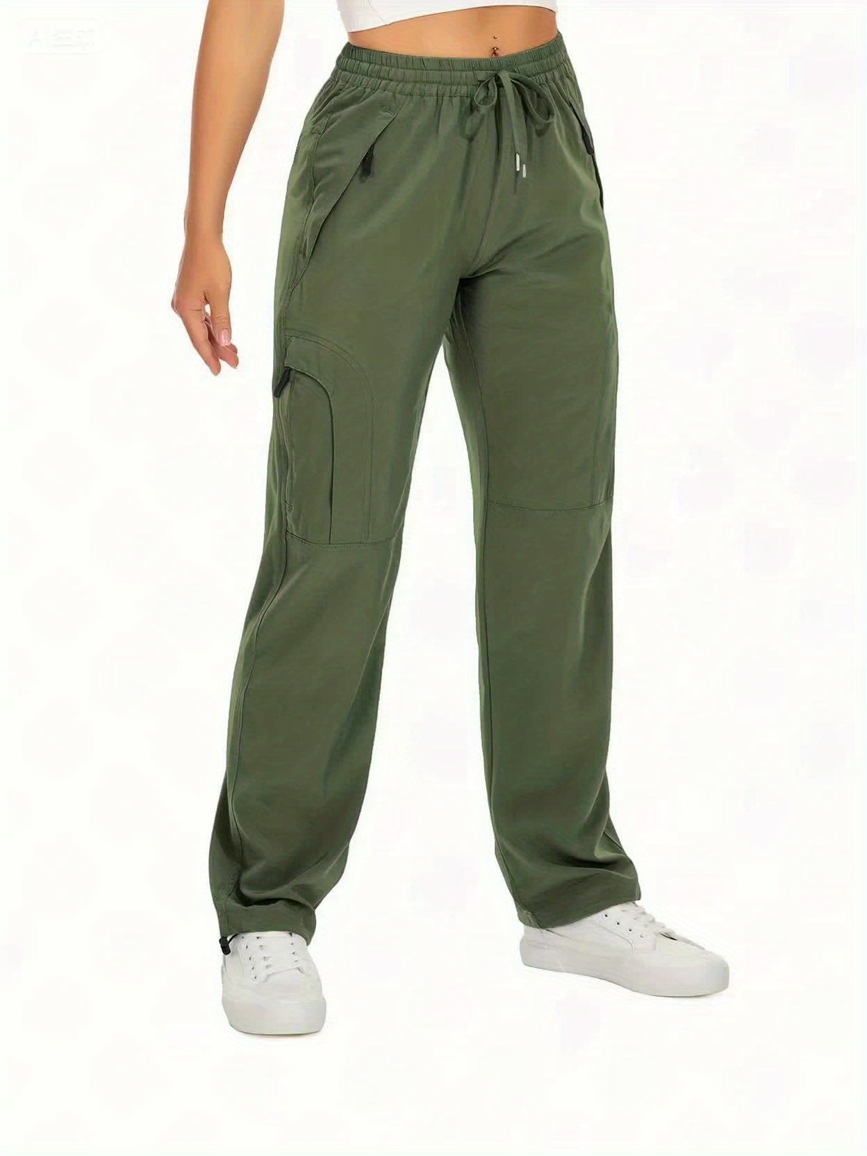 2 Pack Womens Outdoor Cargo Pants Beige With Zipper Pockets