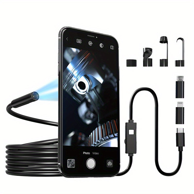 Endoscope With SemiRigid Snake Camera Four Point Three Inch Screen 1080P 16.4Ft Cord IP67 Waterproof Borescope Sewer