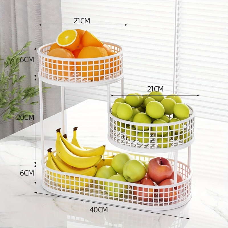 Multi Tier Metal Fruit Basket Luxury Design For Living Room And Coffee Table Versatile Snack And Fruit Holder
