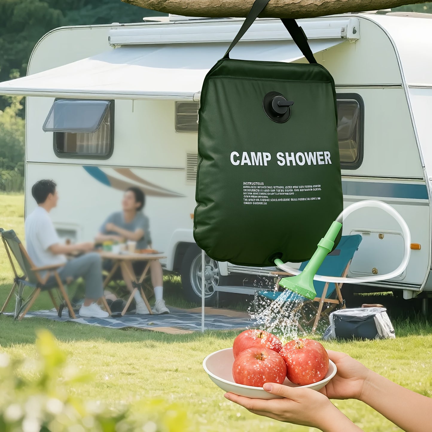 Portable 5 Gallon Camping Shower Bag With Detachable Hose