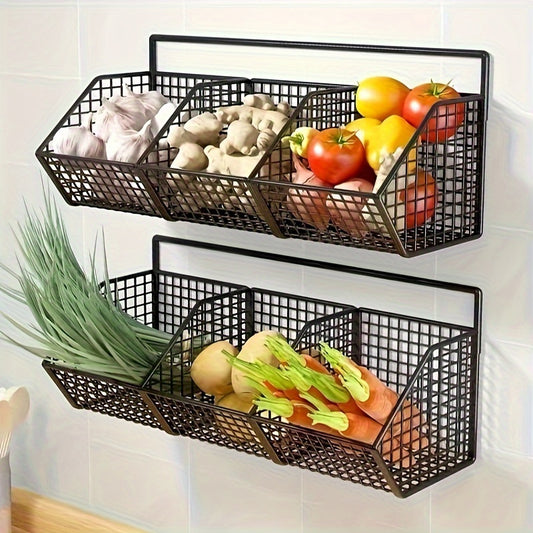 Durable Adjustable Kitchen Storage Basket For Spices Onions Garlic
