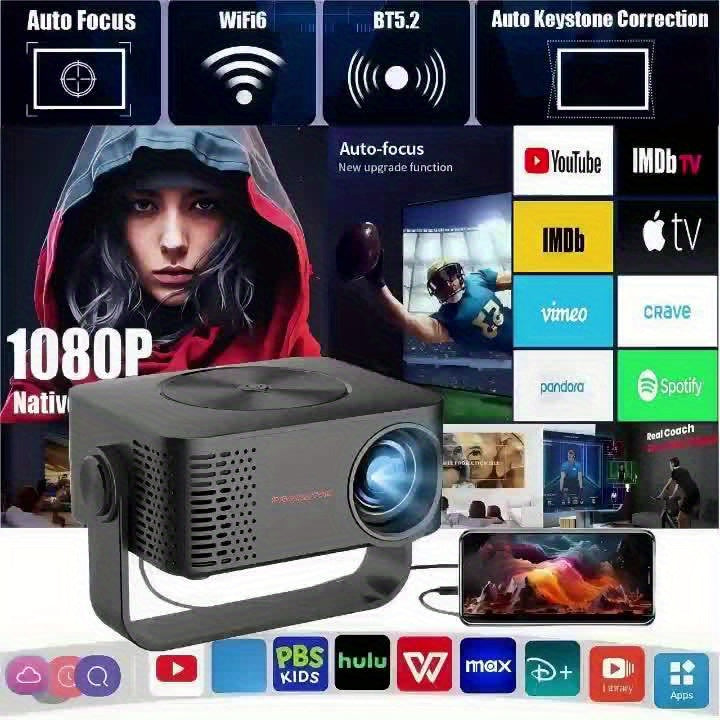 Portable 1080P WiFi 6 Projector For Home Theater And Gaming