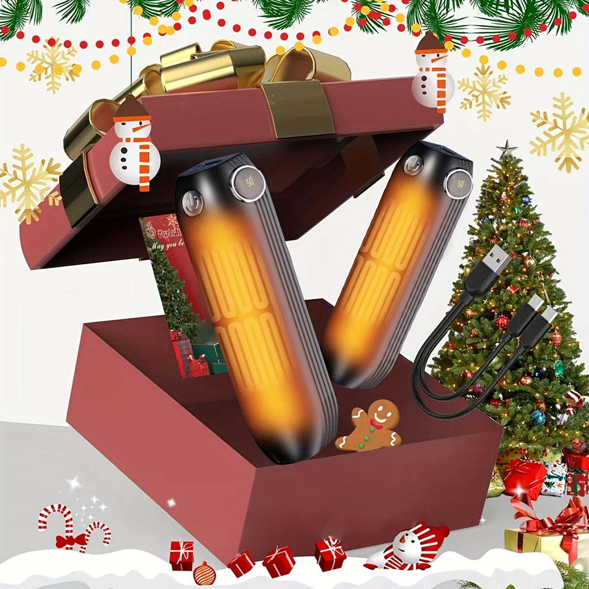 4 Pack Rechargeable Hand Warmers 5000mAh USB Powered 40H Runtime 3 Heat Settings Heating Pads For Outdoor Activities