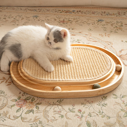 Sisal Cat Scratcher Toy With Ball Track For Indoor Cats