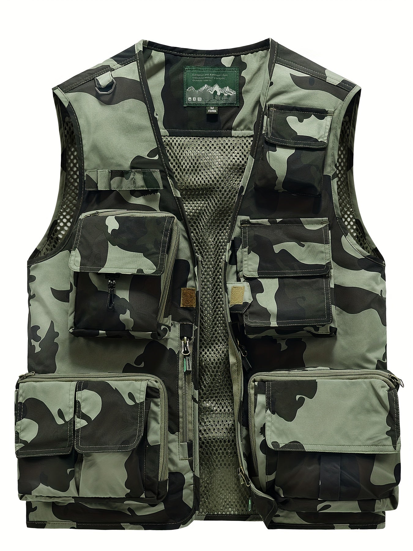Mens MOLLE Vest Camouflage Sleeveless Multi Pocket Hunting