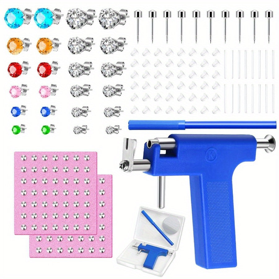 Professional Ear Piercing Gun Kit Reusable Stainless Steel Piercing Earrings Studs For At Home Salon