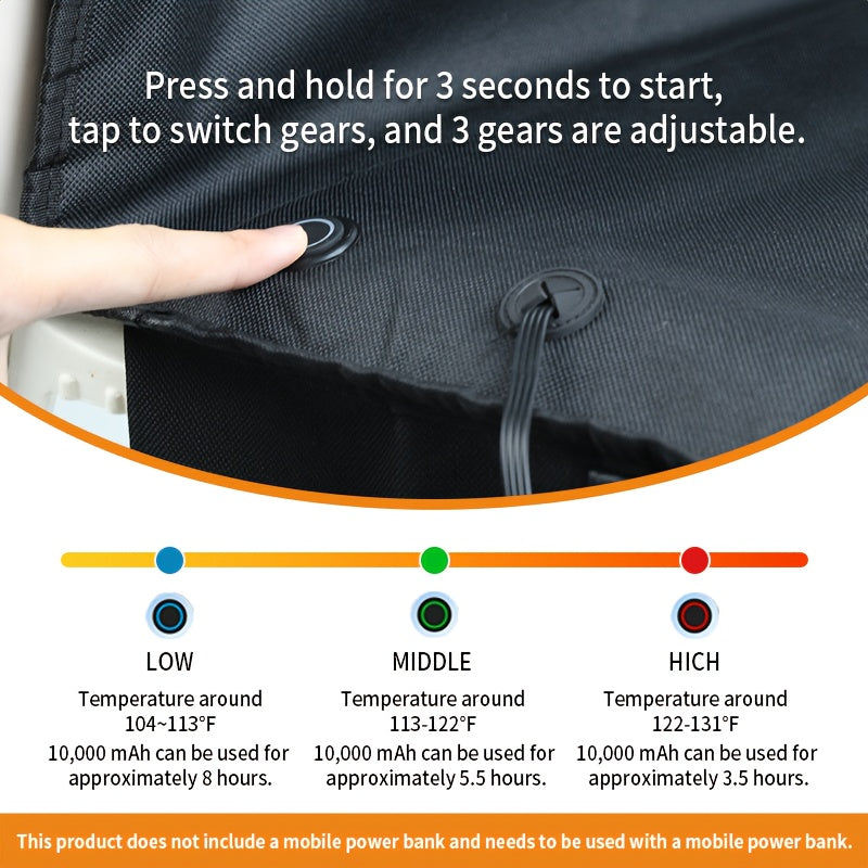 Thin Portable Heated Seat Cushion 3 Speed Temp Control Gift