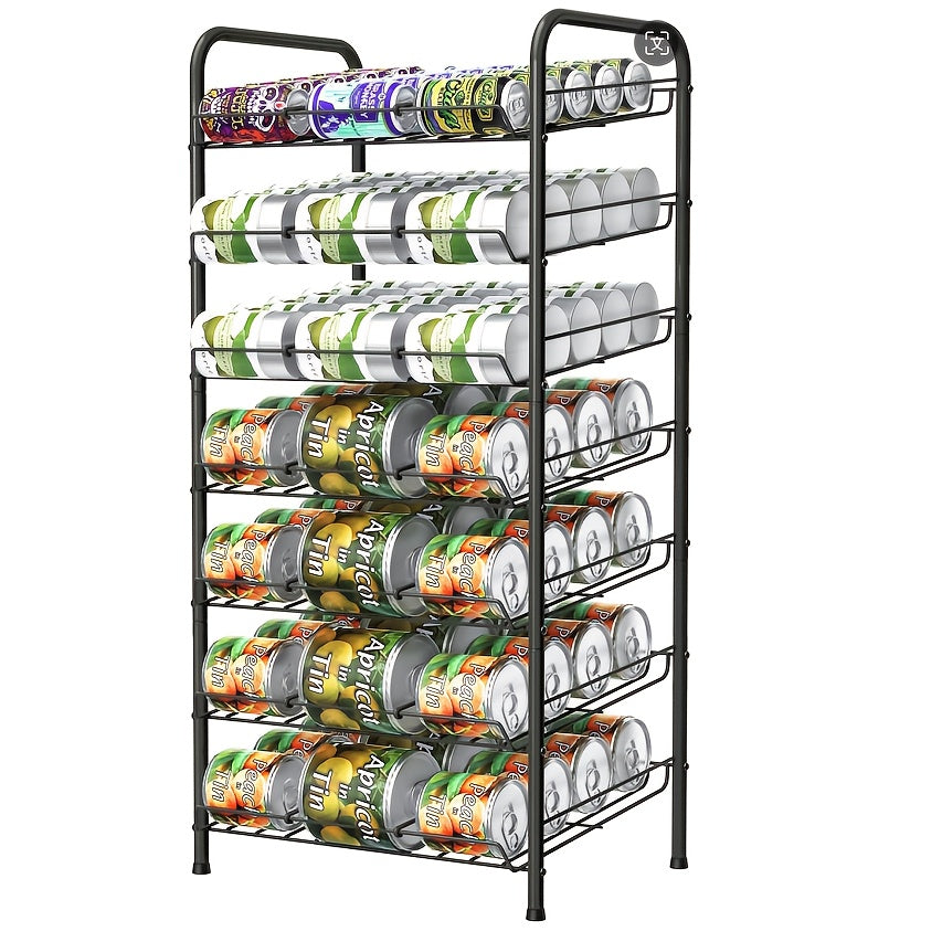 Large Capacity Metal Wire Can Holder With Adjustable Dividers For Pantry And Kitchen Cabinets Holds 84 Cans