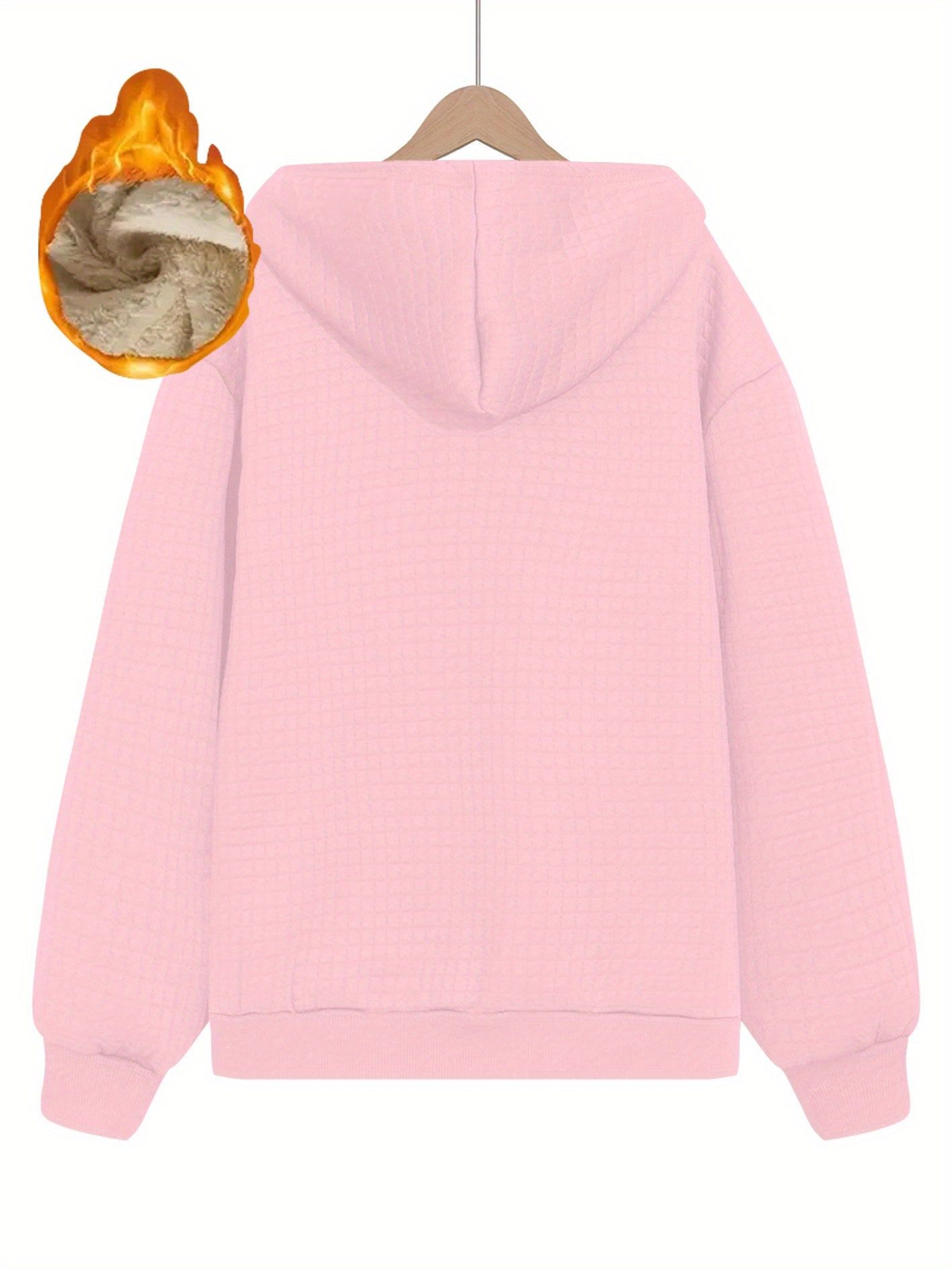 Womens Thermal Full Zip Hooded Jacket Paw Print Pattern