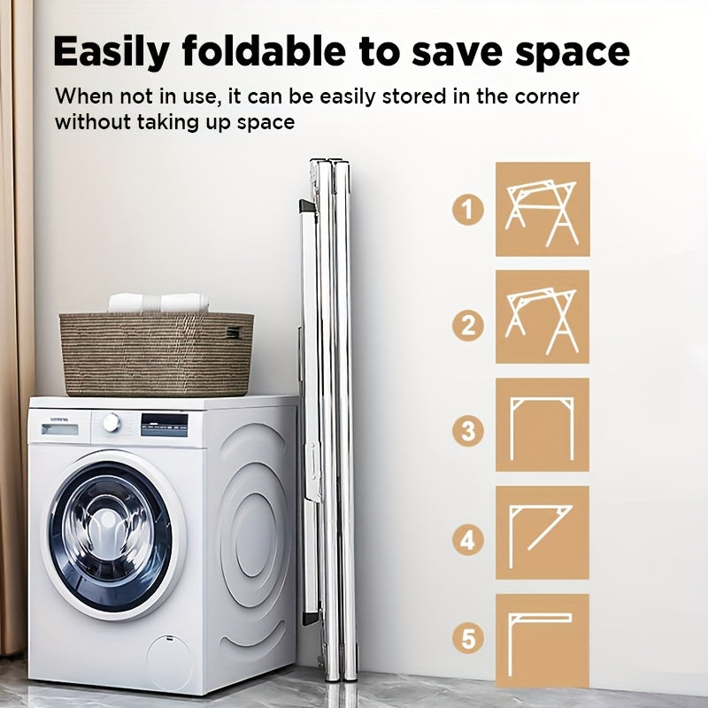 JOYBOS Adjustable Retractable Clothes Drying Rack 63 to 78.7 Inches Folding Indoor Outdoor Heavy Duty Stainless Steel