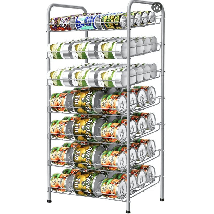 Large Capacity Metal Wire Can Holder With Adjustable Dividers For Pantry And Kitchen Cabinets Holds 84 Cans