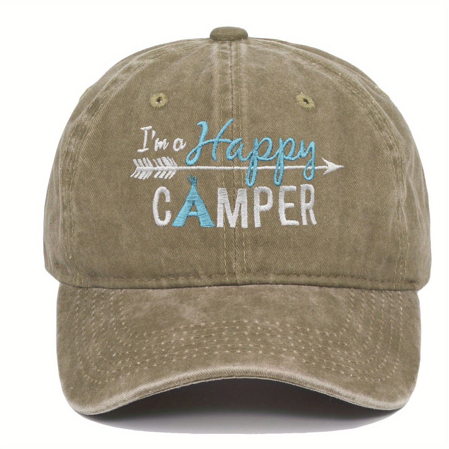 Im Happy Camper Embroidered Adjustable Baseball Cap